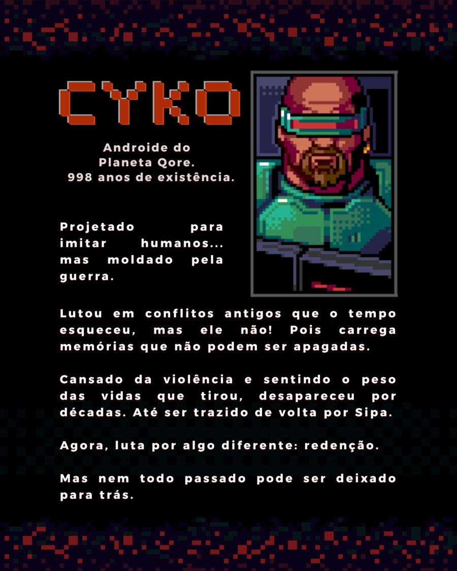 Cyko — Androide do Planeta Qore. 998 anos de existência.